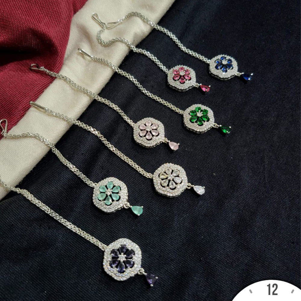 Kavita Art Silver Plated American Diamonds Mangtikka