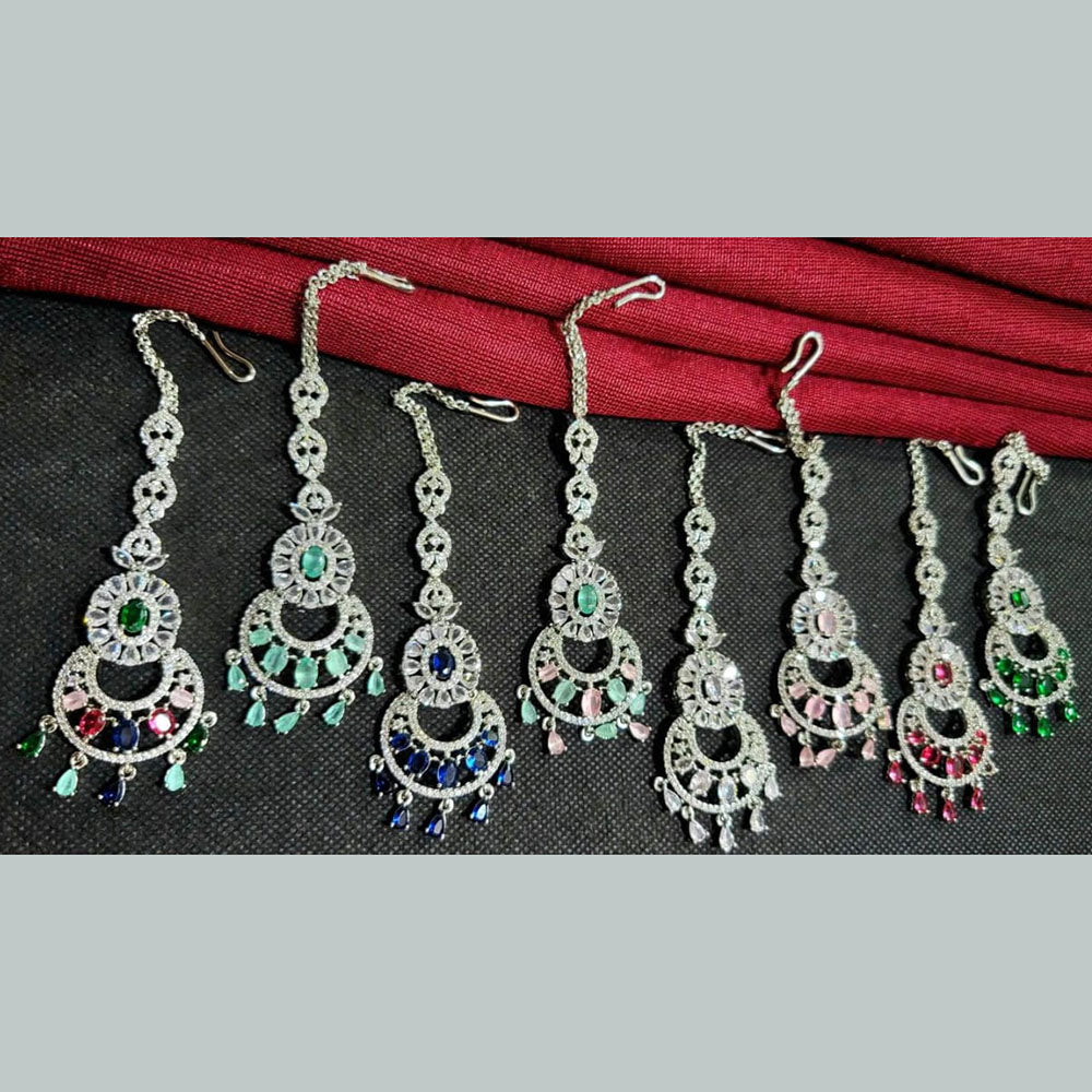Kavita Art Silver Plated American Diamonds Mangtikka