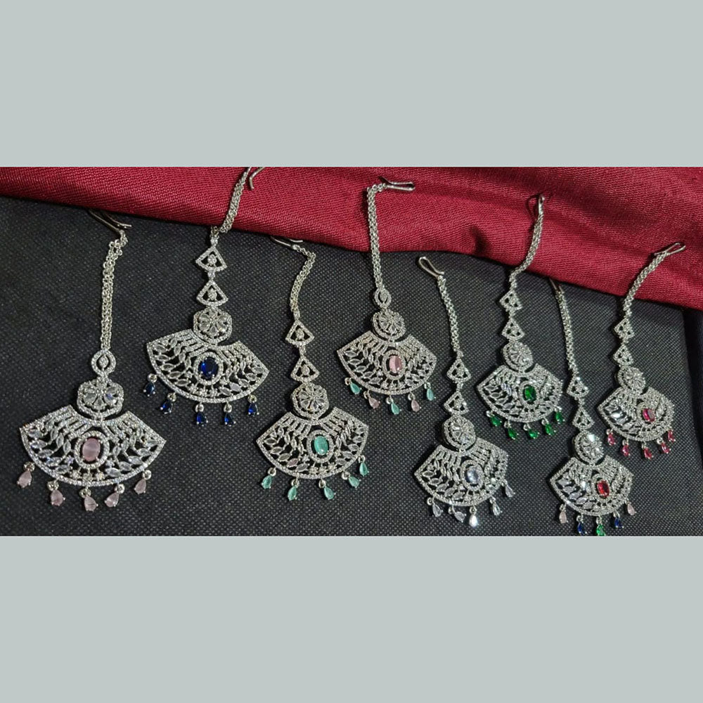 Kavita Art Silver Plated American Diamonds Mangtikka