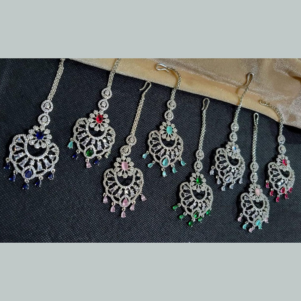 Kavita Art Silver Plated American Diamonds Mangtikka