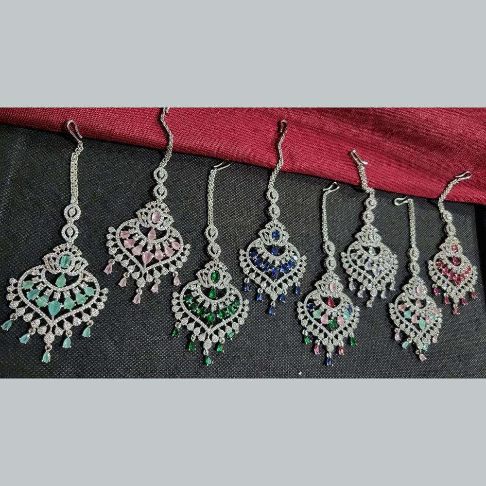 Kavita Art Silver Plated American Diamonds Mangtikka