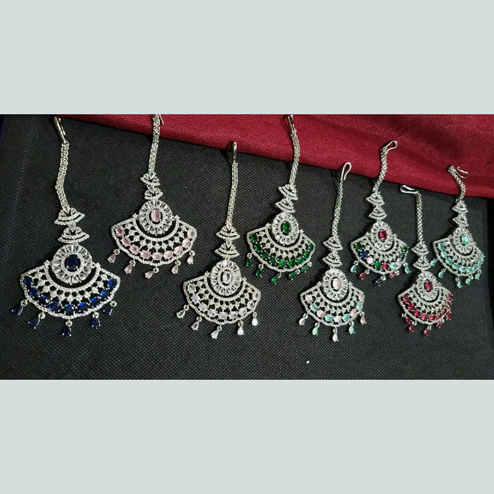 Kavita Art Silver Plated American Diamonds Mangtikka