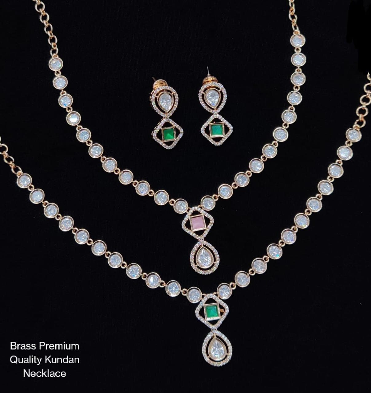 Kavita Art Gold Plated Polki Kundan Stone Necklace Set