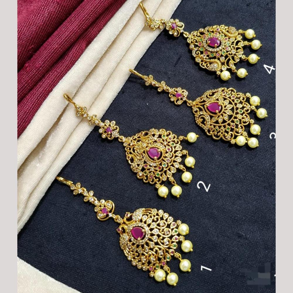 Kavita Art Gold Plated Austrian Stone And Pearl Mangtikka (Assorted Design 1 Piece Only)