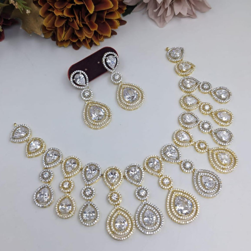 Kavita Art 2 Tone Plated American Diamond Necklace Set