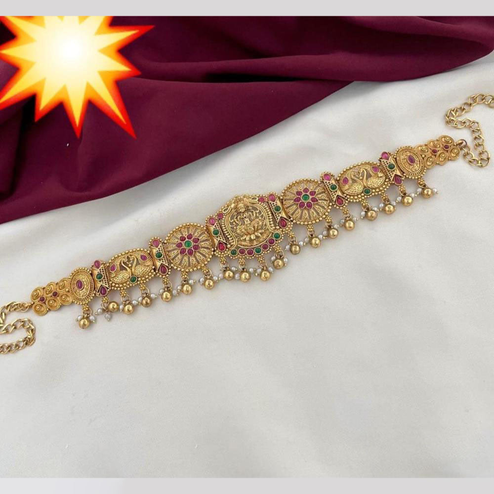 Kavita Art Designer Temple Kamar Band Antique Waist Belt Jewelry with Divine Laxmi