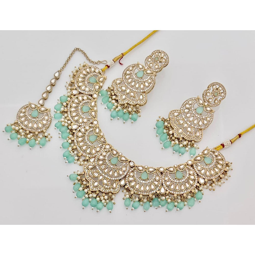 Kavita Art Elegant Pota Stone Pearl And Beads Necklace Set