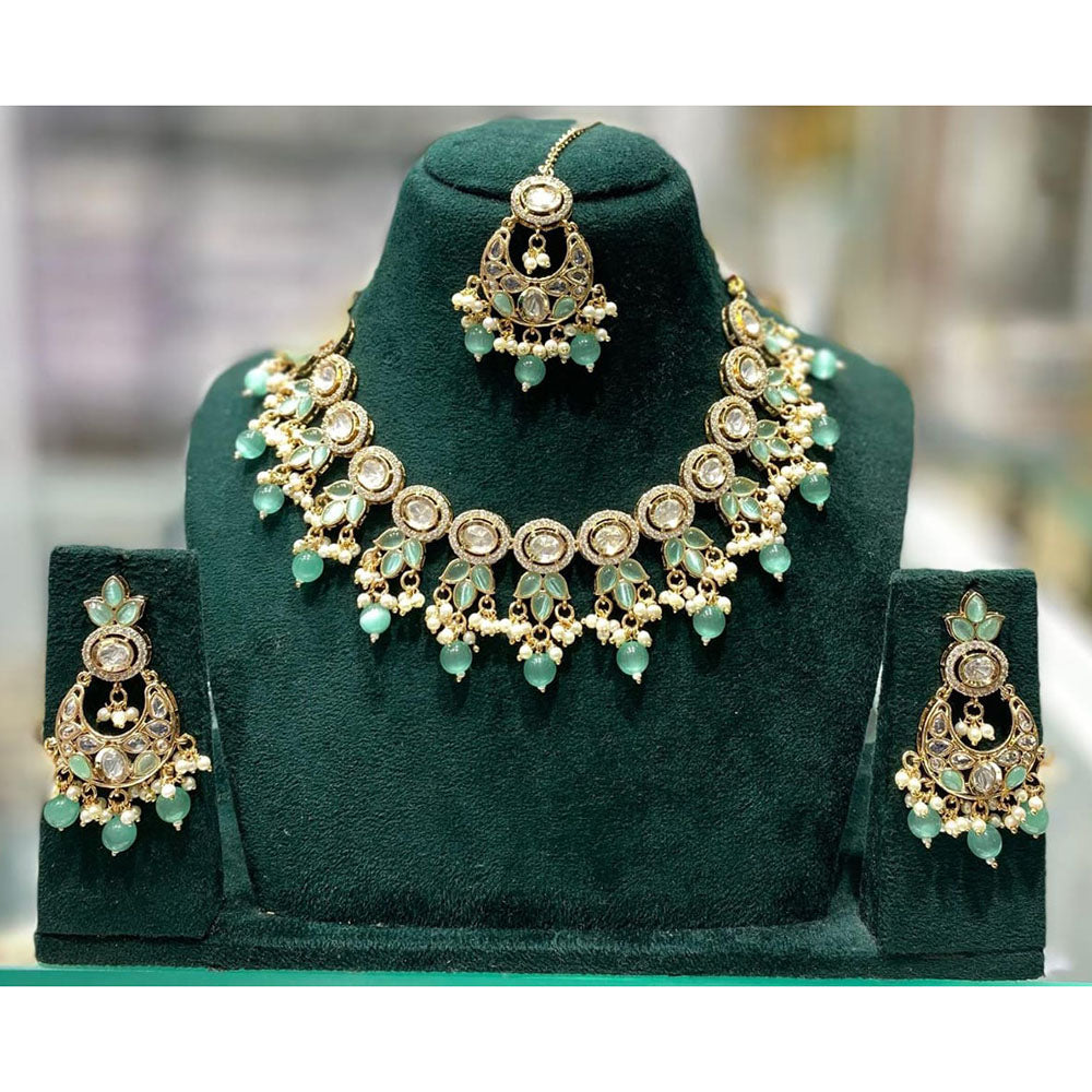 Kavita Art Elegant Pota Stone And Pearl Necklace Set