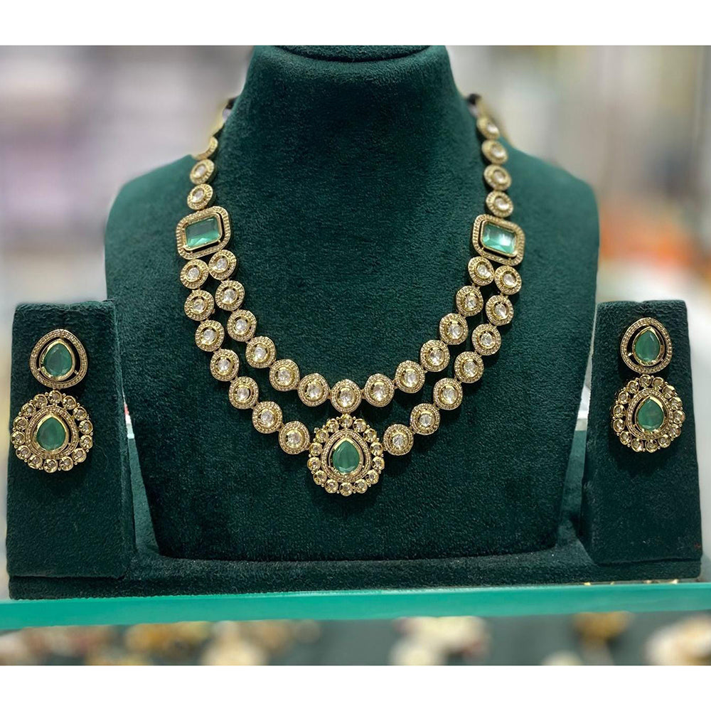 Kavita Art Premium Kundan Polki And Austrian Stone Necklace Set