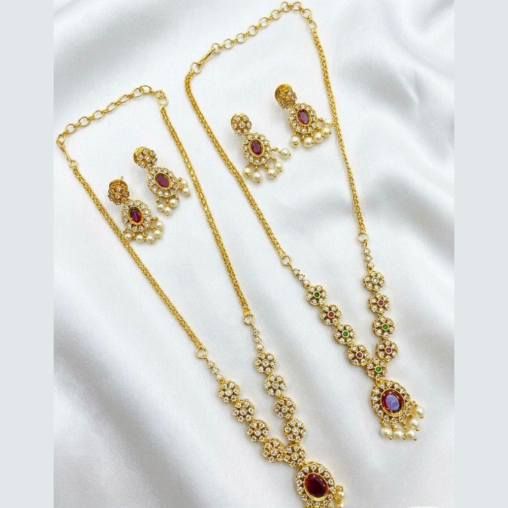 Kavita Art Heritage Pota Stone And Pearl Necklace Set