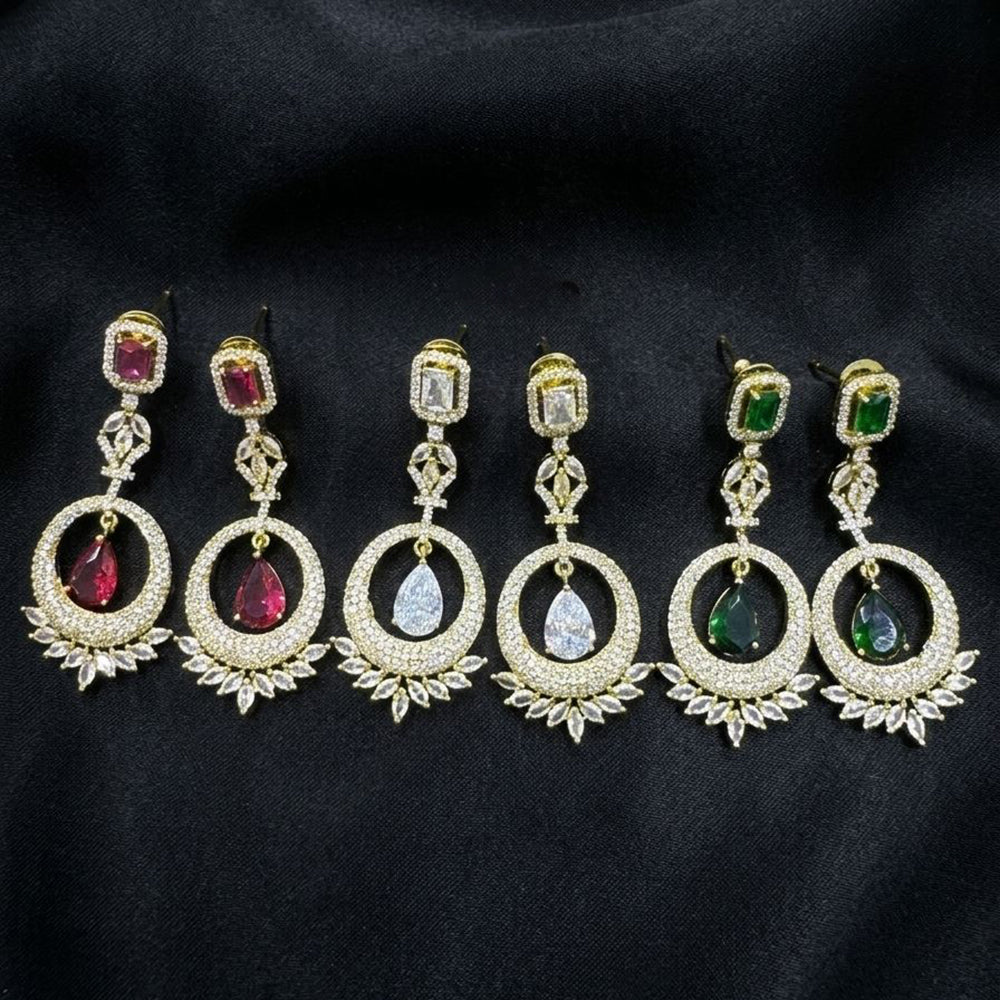 Kavita Art Sparkling American Diamond Fancy Dangler Earrings