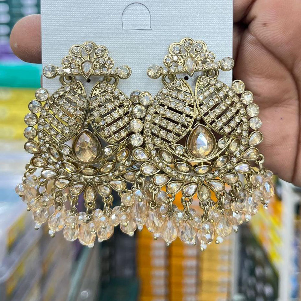 Kavita Art Sparkling Crystal And Beads Designer Dangler Earrings