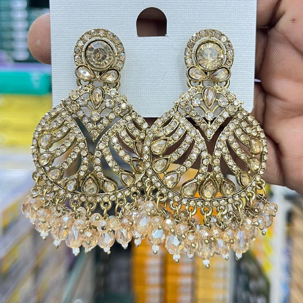 Kavita Art Sparkling Crystal And Beads Designer Dangler Earrings