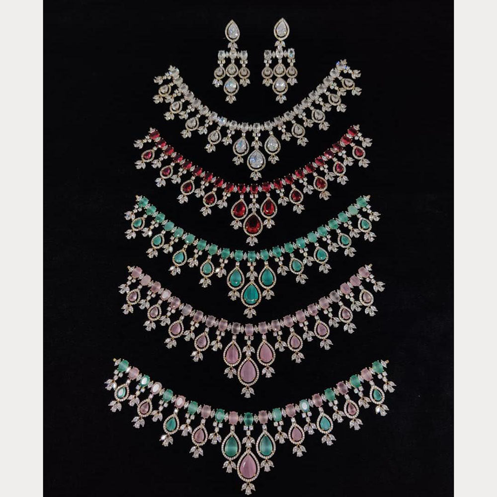 Kavita Art Graceful American Diamond Necklace Set for Women