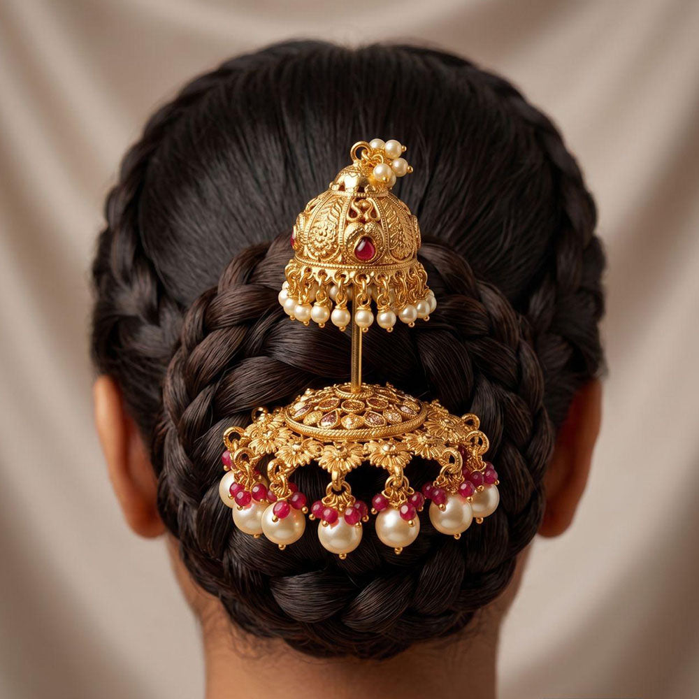 Kavita Art Ethnic Pota Stone And Pearl Hair Accessory