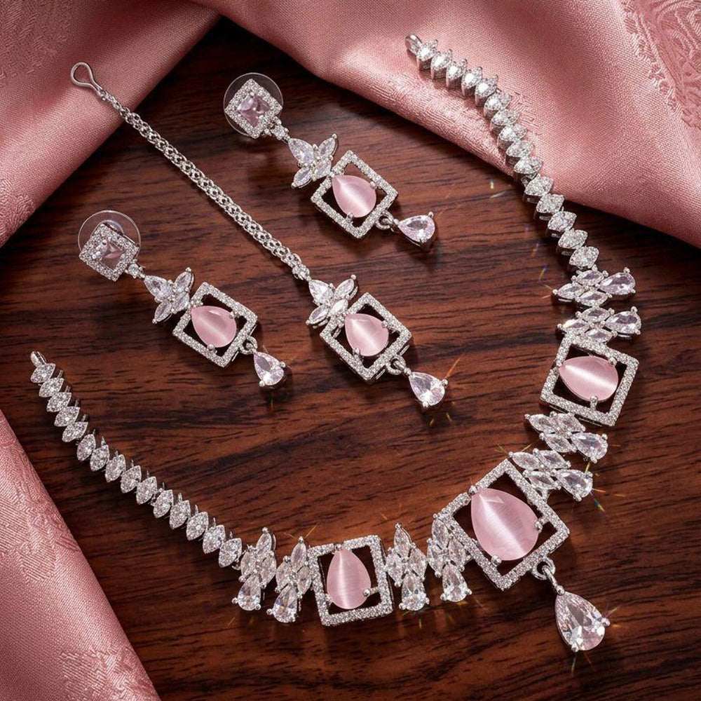Kavita Art Graceful American Diamond Necklace Set for Women
