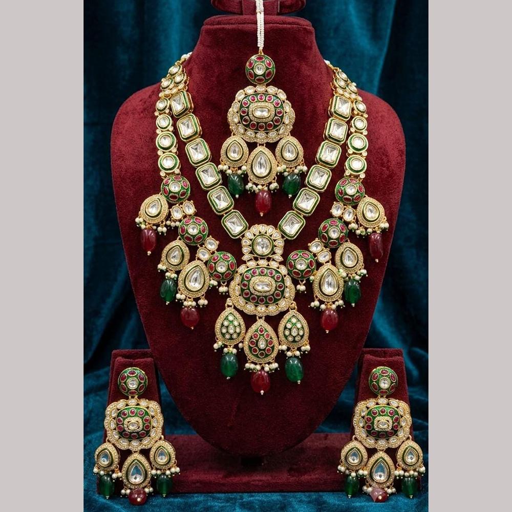 Kavita Art Traditional Kundan Stone And Beaded Long Necklace Set