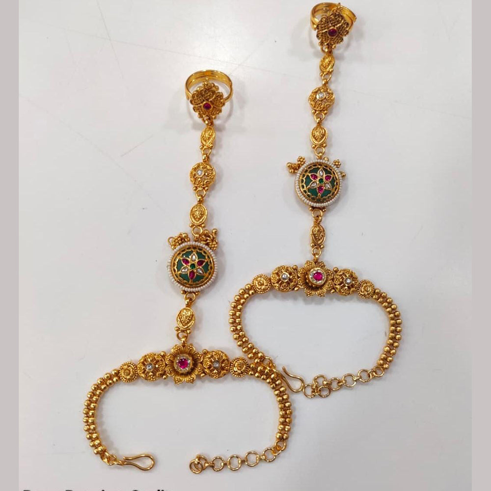 Kavita Art Wedding Wear Pota Stone Hath Panja