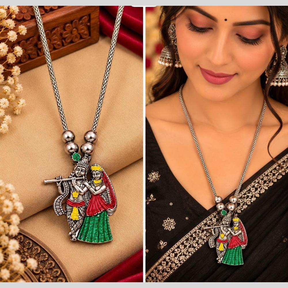 Kavita Art Boho Style Oxidised Plated Temple Necklace