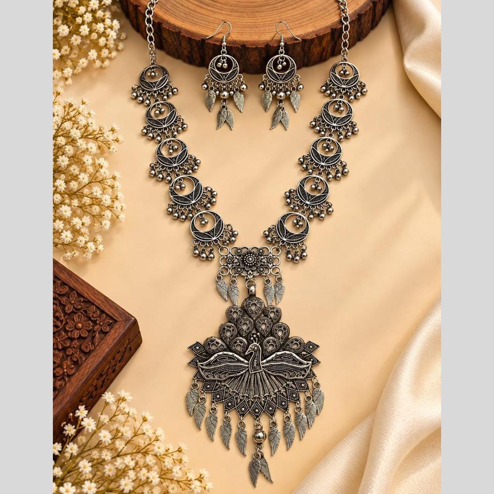 Kavita Art Boho Style Oxidised Plated Necklace