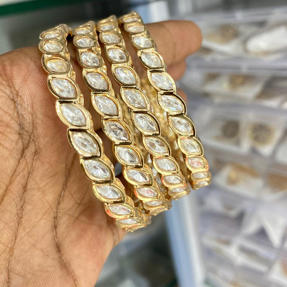 Kavita Art Graceful Polki Kundan Stone Embellished Bangles Set