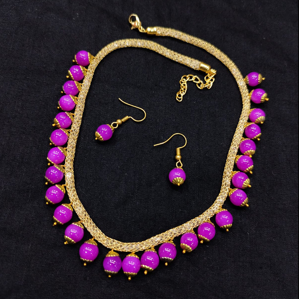SNERA Gold Plated Beads Necklace Set