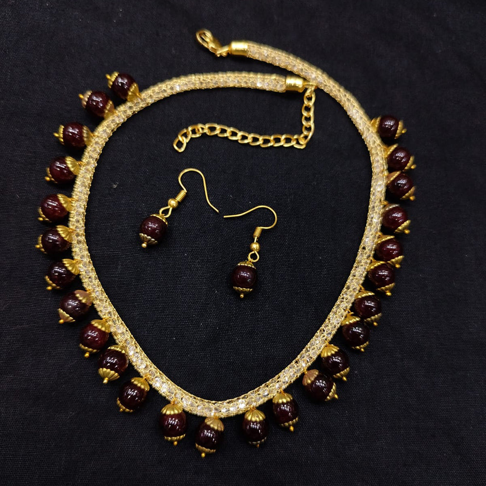 SNERA Gold Plated Beads Necklace Set