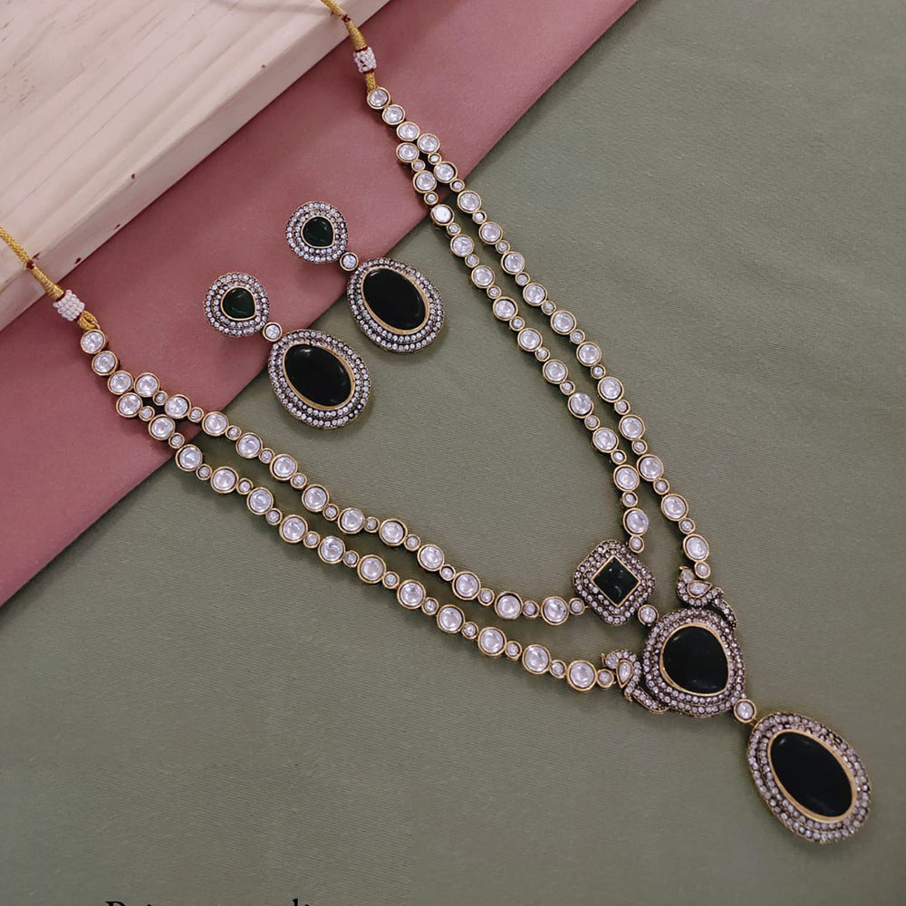 SNERA Gold Plated Kundan Stone And Austrian Stone Necklace Set