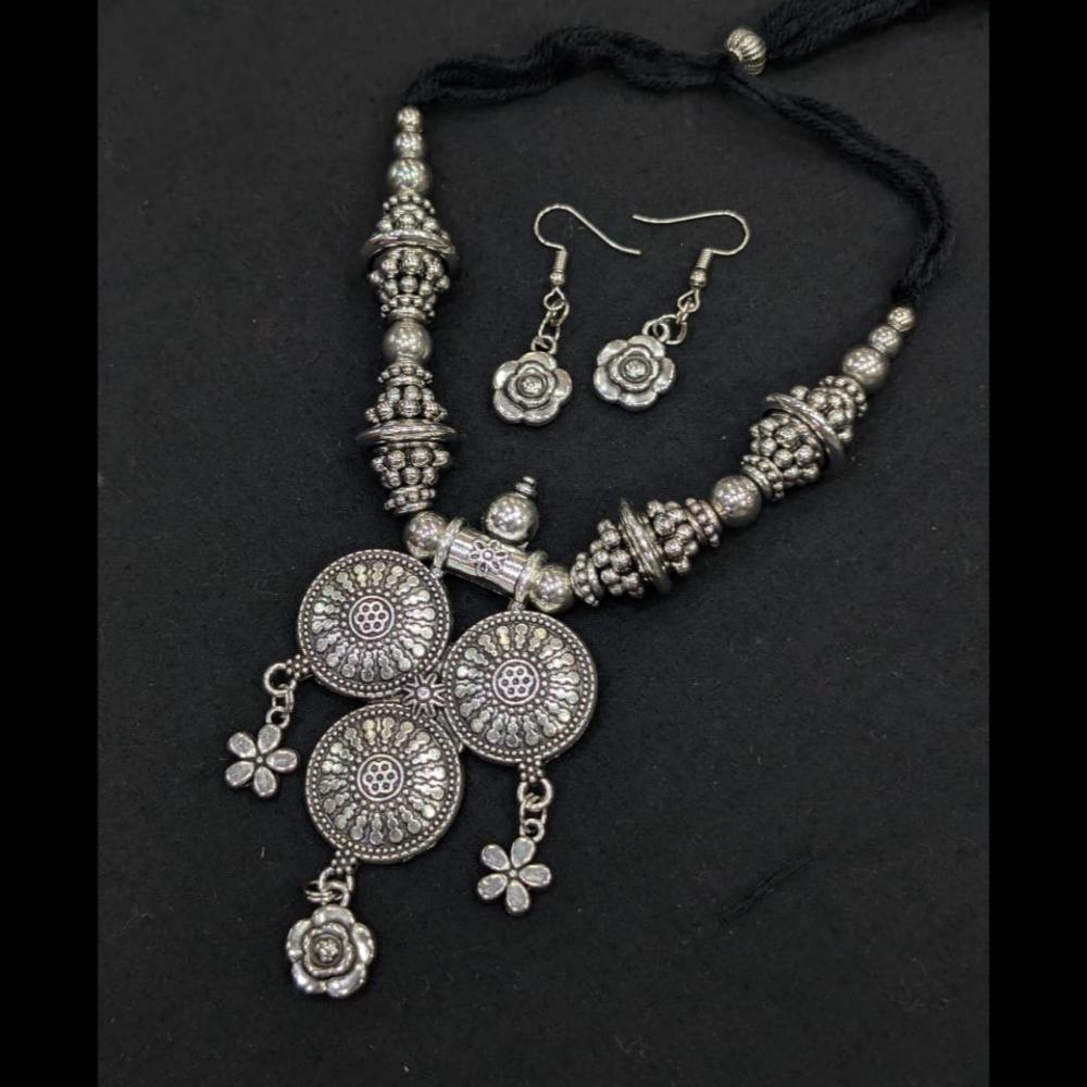 SNERA Oxidised Plated Antique Navratri Look Necklace Set