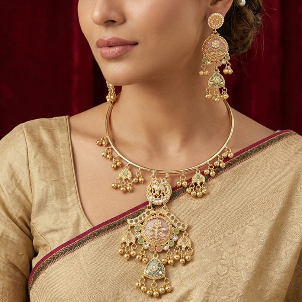 SNERA Graceful Pota Stone And Pearl Necklace Set