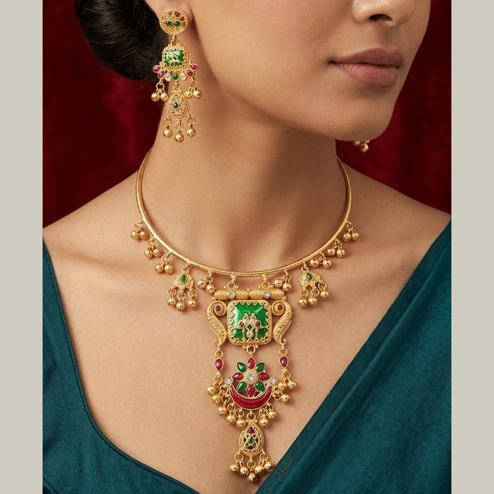 SNERA Graceful Pota Stone And Pearl Necklace Set