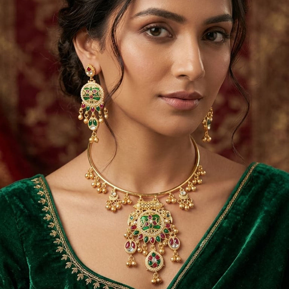 SNERA Graceful Pota Stone And Pearl Necklace Set