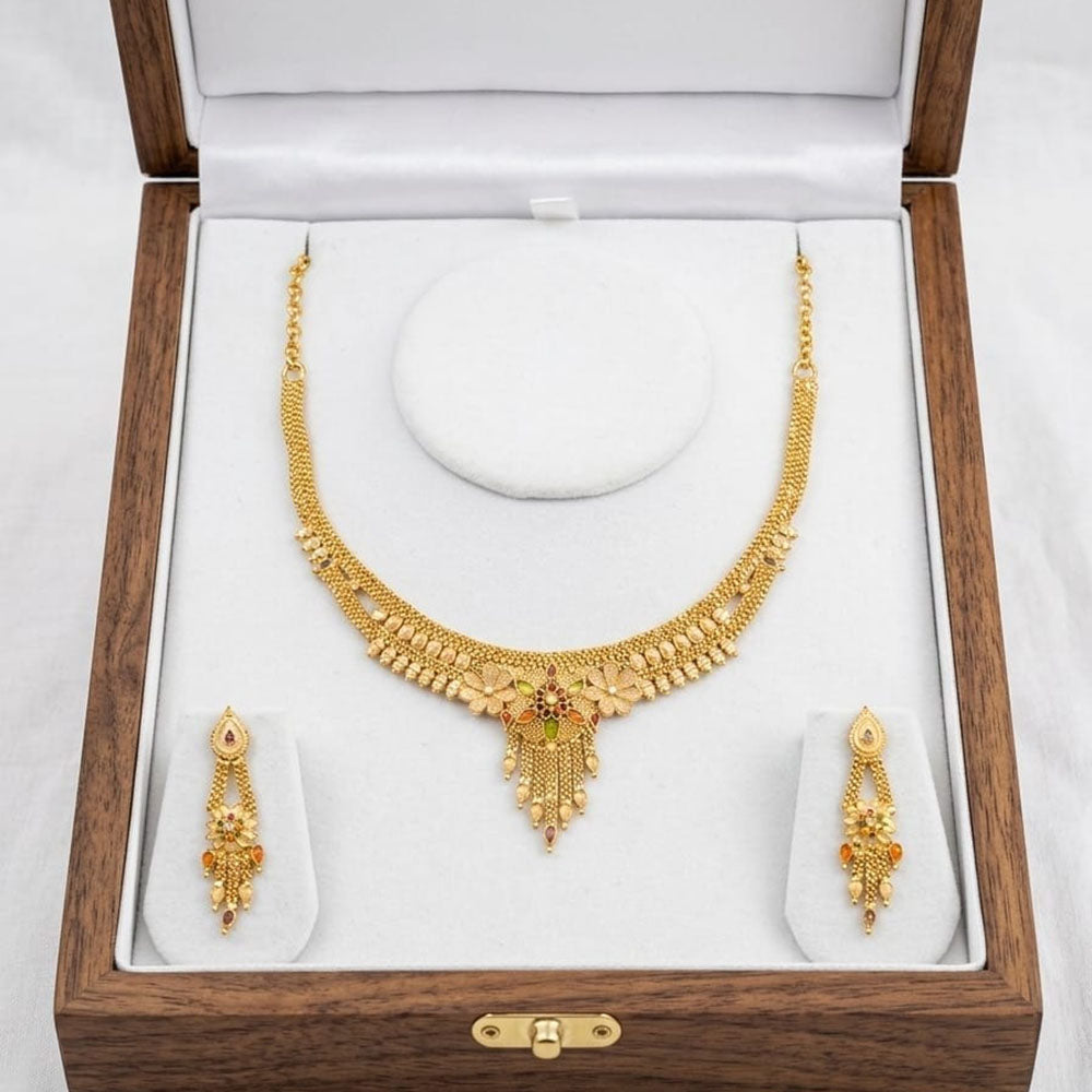 SNERA Gold Plated Stylish Traditional Indian Touch Necklace Set
