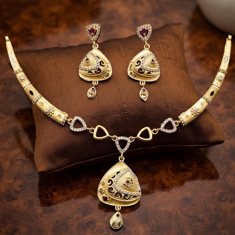 SNERA Trendy Austrian Stone Necklace Set With Earrings