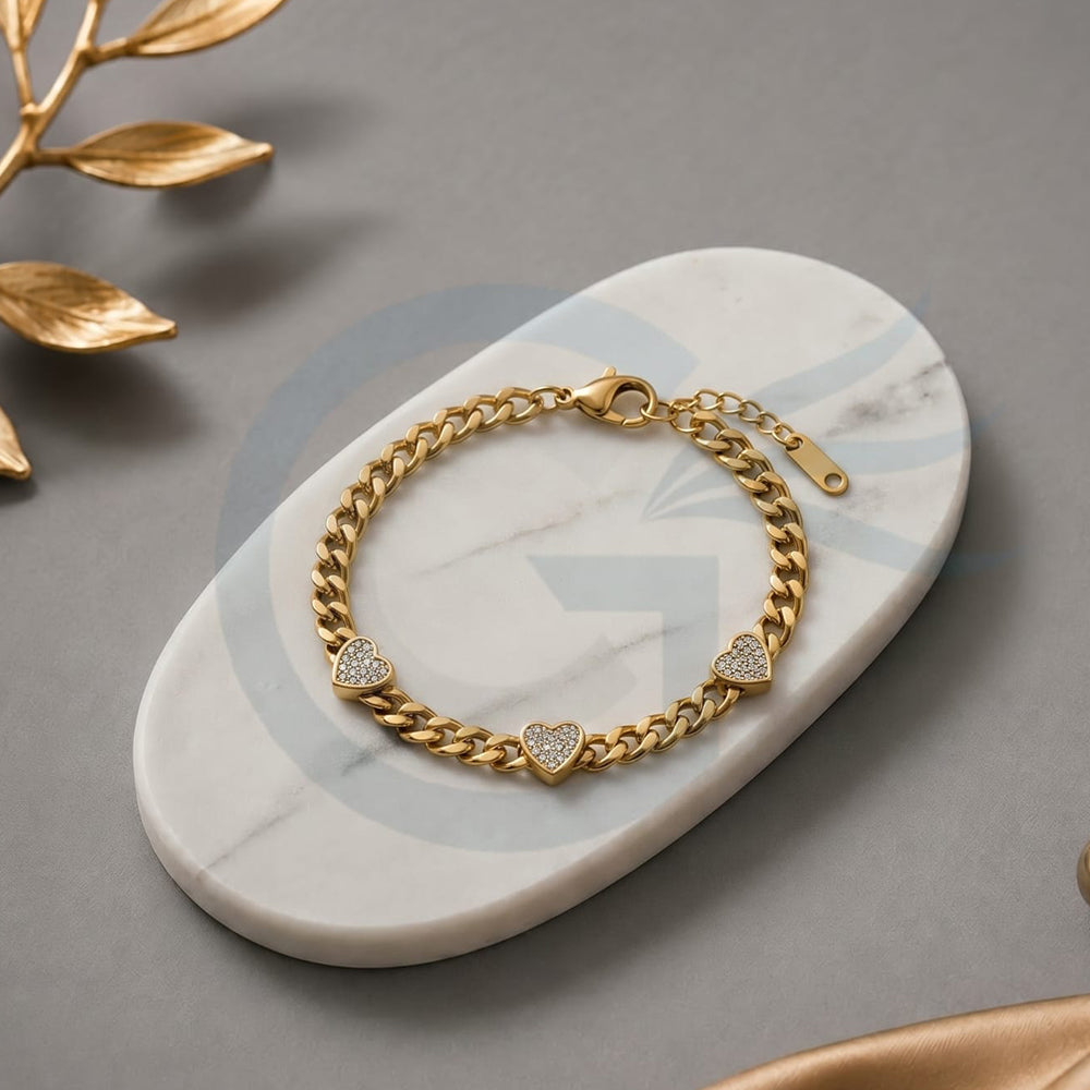 SNERA Elegant Austrian Stone Heart Shape Bracelet for Women