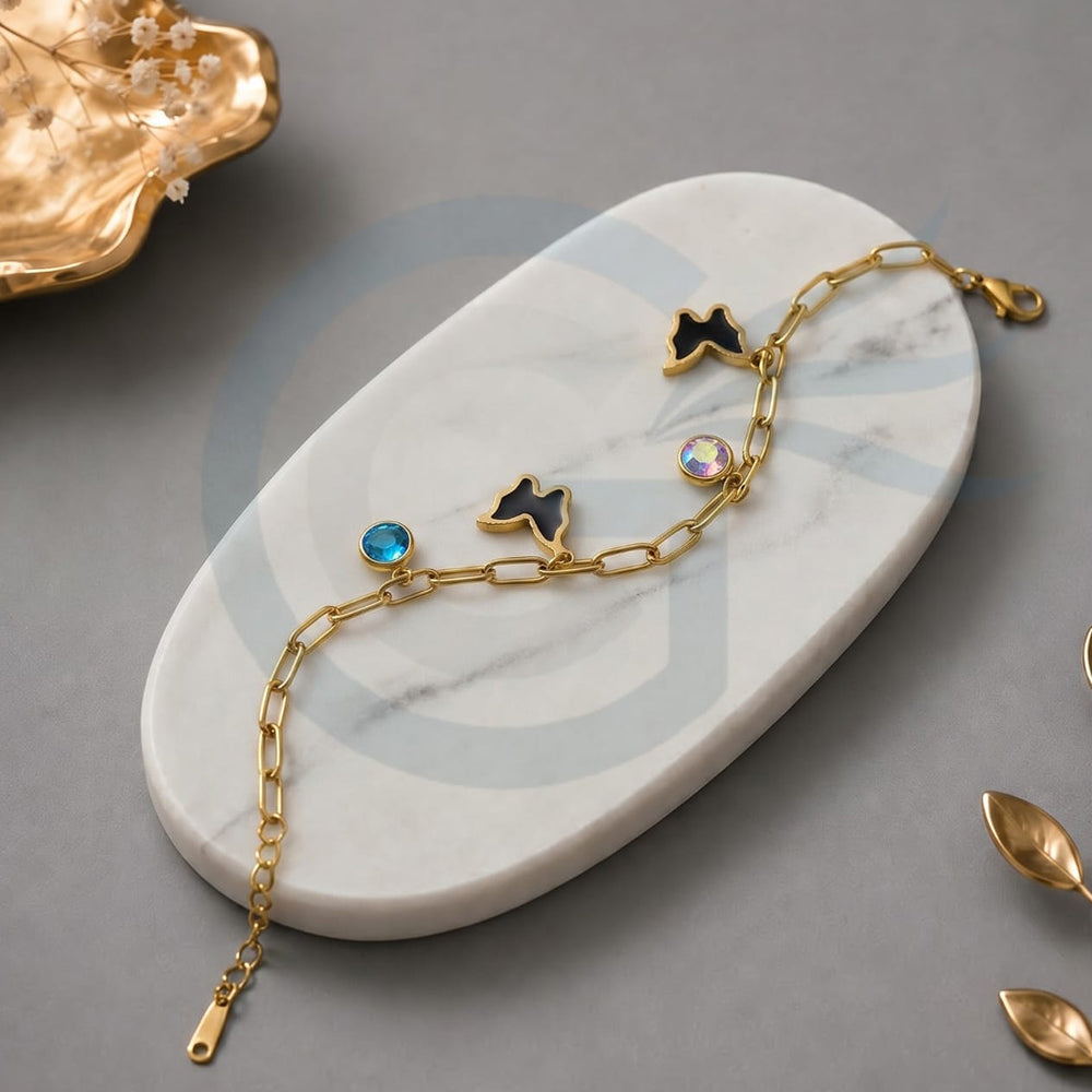 SNERA Elegant Austrian Stone Butterfly Bracelet for Women