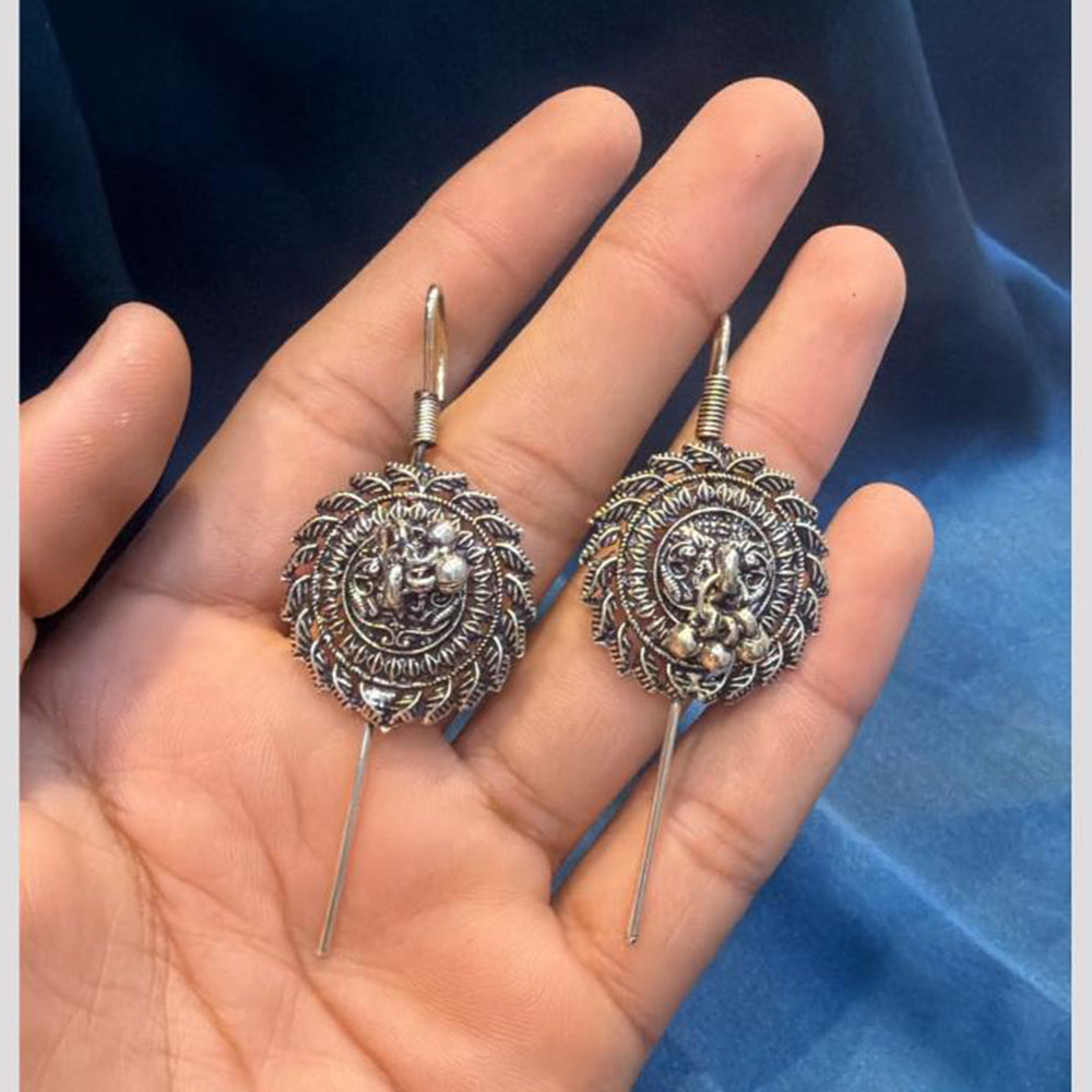 SNERA Vintage Oxidised Plated Earcuff Earrings for Women