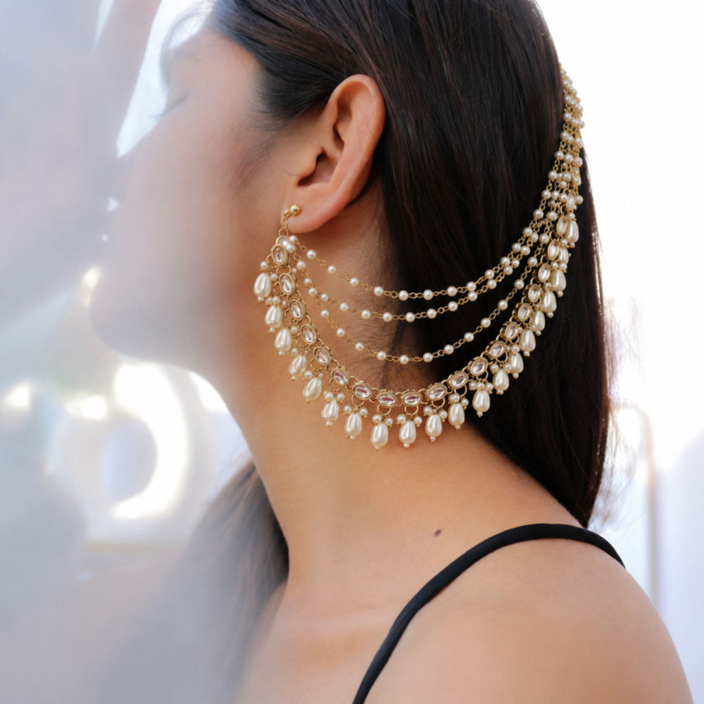 SNERA Fancy Kundan And Pearl Kanchain for Festive Look