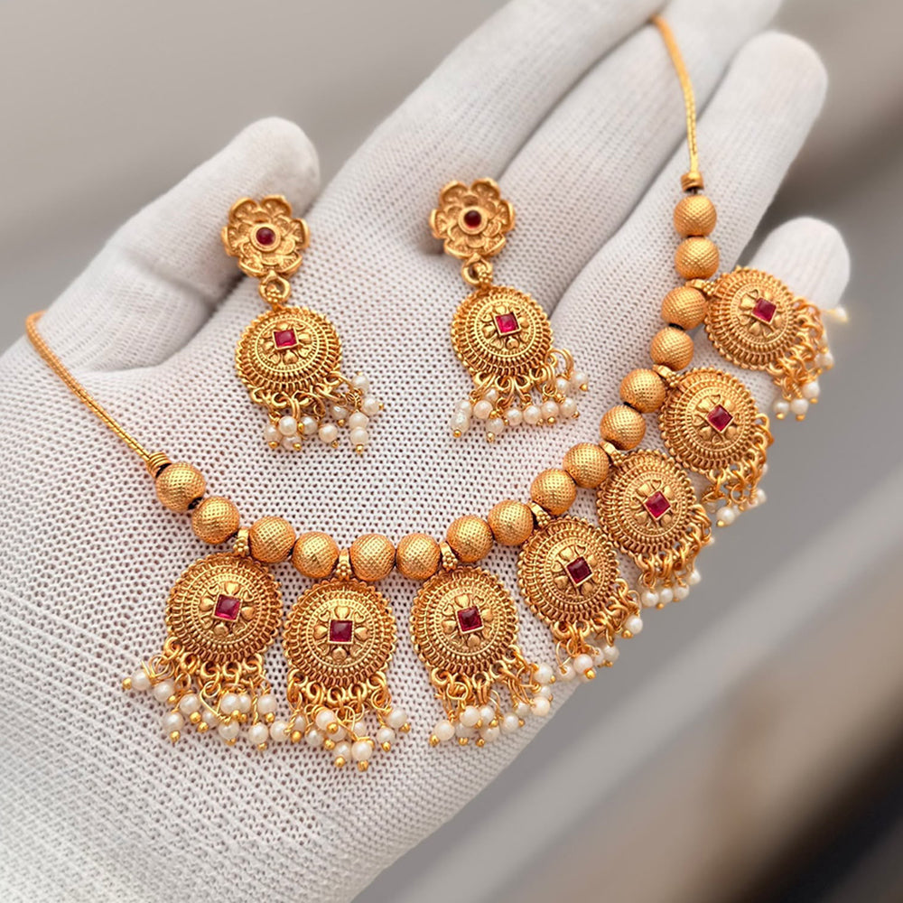 SNERA Timeless Pota Stone And Pearl Necklace Set for Traditional Outfits