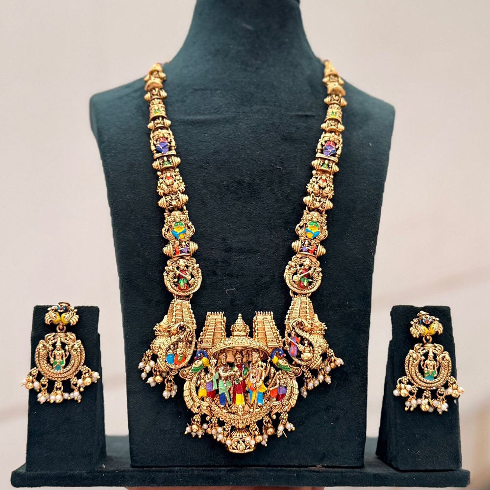 SNERA Timeless Pota Stone And Beads Temple Long Necklace Set