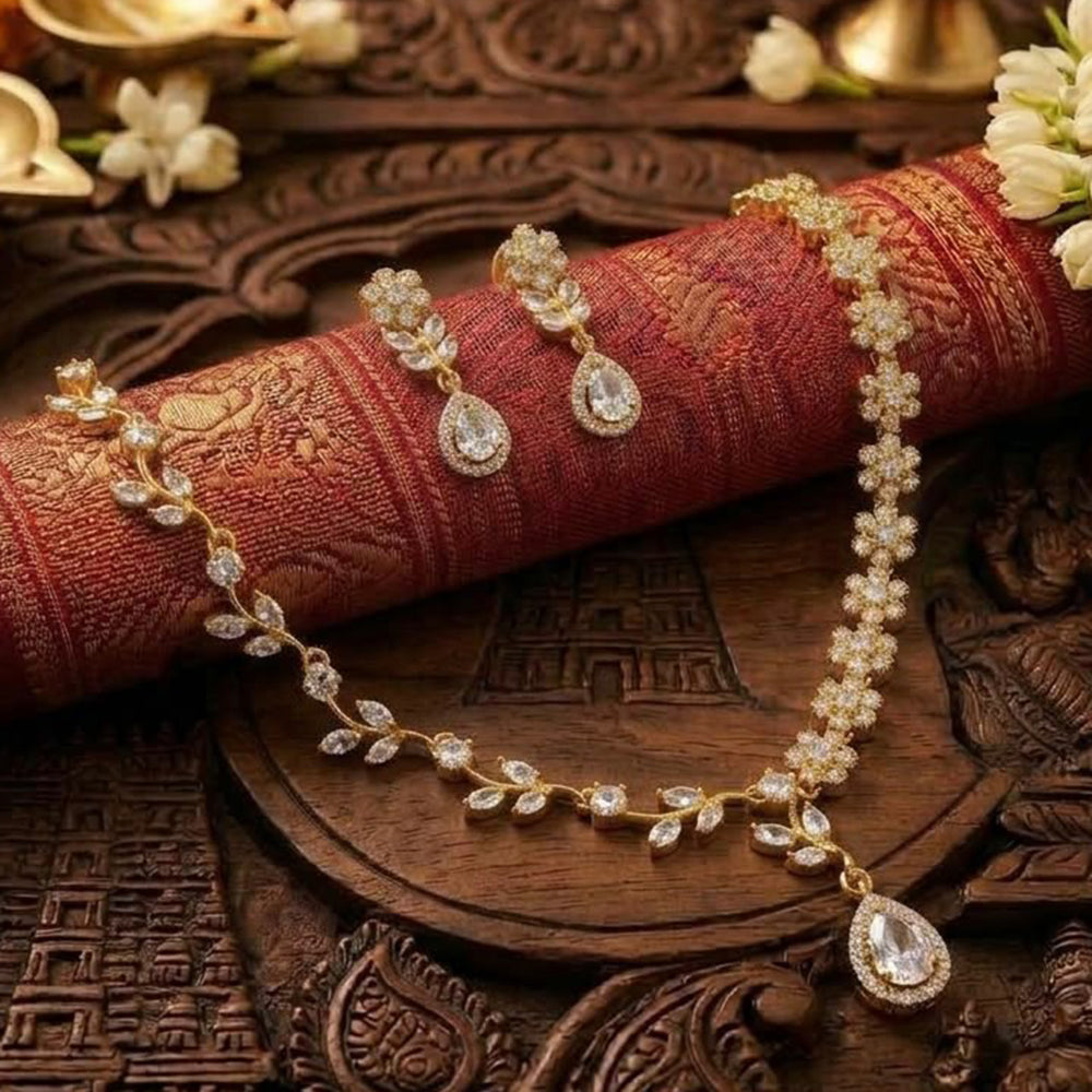 SNERA Elegant Crystal Stone Necklace Set Women
