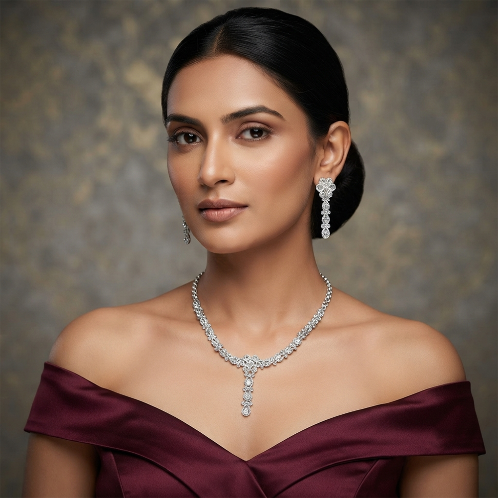Darshana Jewels Festive Austrian Stone Statement Jewellery Set (Set of 3)