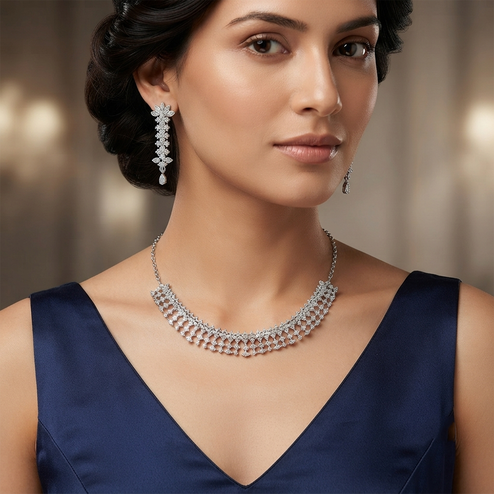 Darshana Jewels Festive Austrian Stone Statement Jewellery Set (Set of 3)