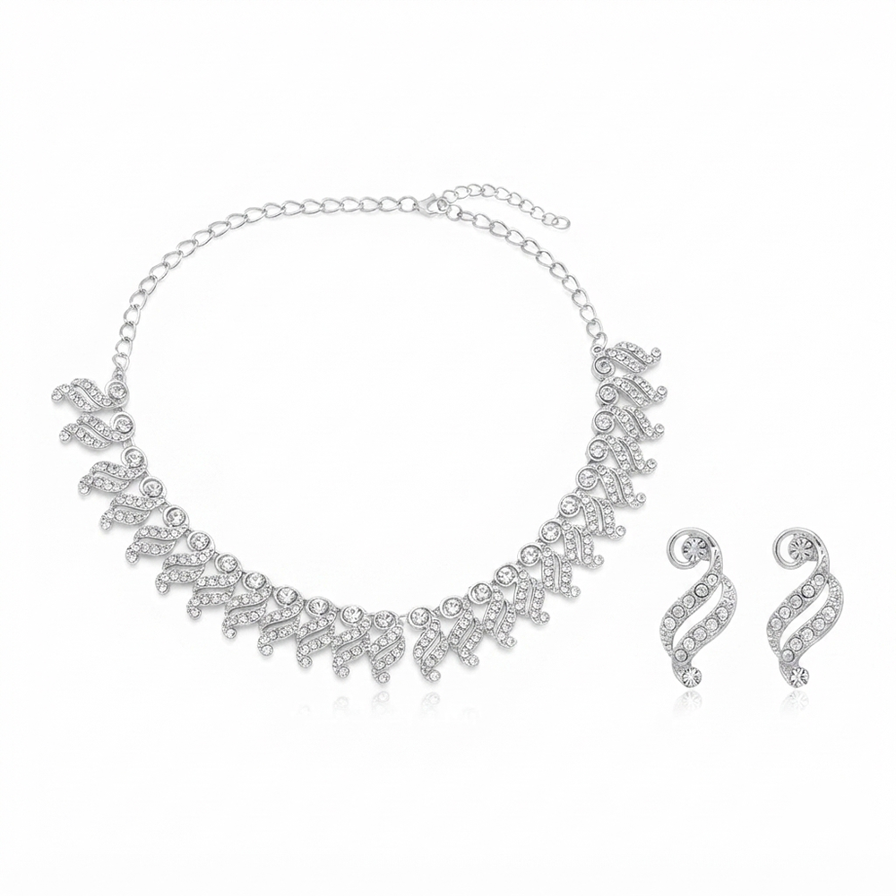 Darshana Jewels Designer Austrian Stone Statement Necklace Set (Set of 3)