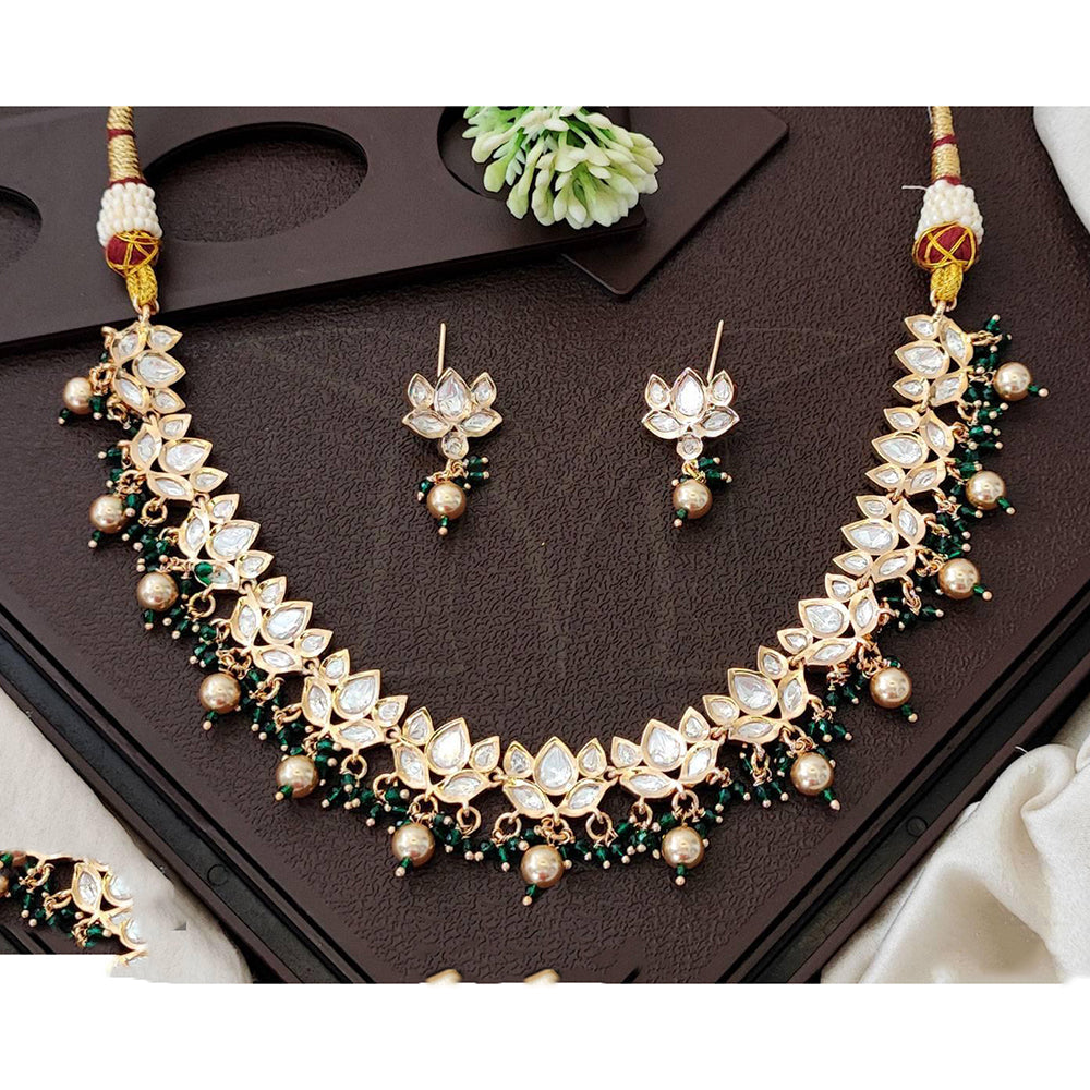 Everlasting Quality Jewels Royal Polki Kundan And Pearl Necklace Set