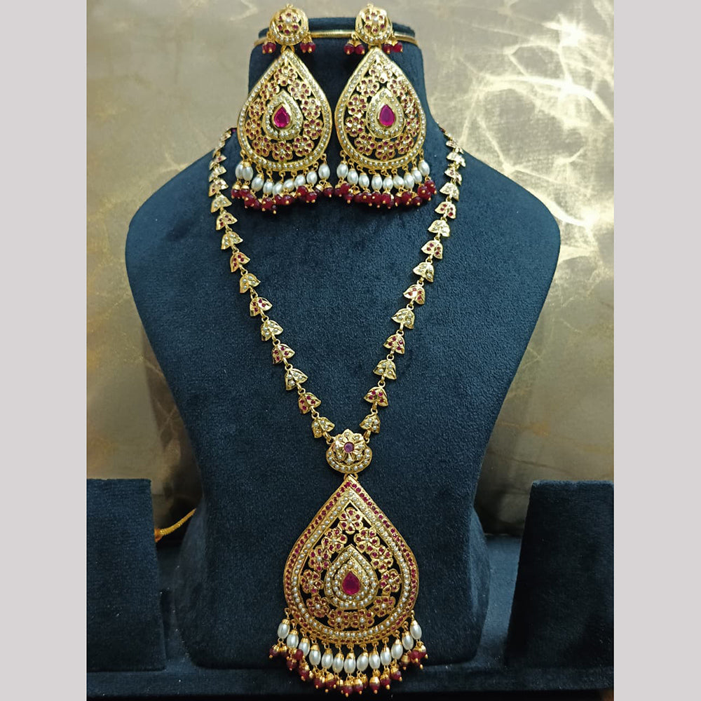Everlasting Quality Jewels Graceful Pota Stone And Pearl Necklace Set