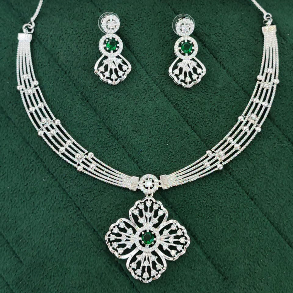 Everlasting Quality Jewels Shimmering American Diamond Necklace Set