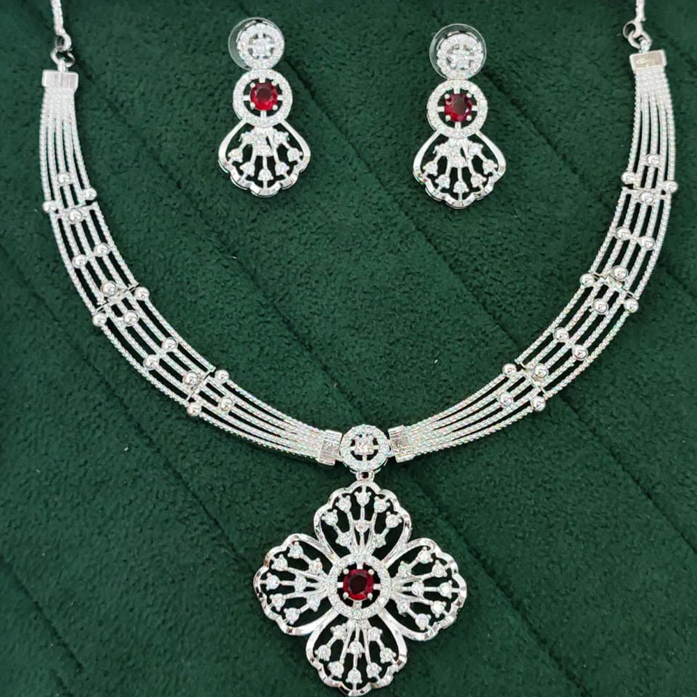 Everlasting Quality Jewels Shimmering American Diamond Necklace Set