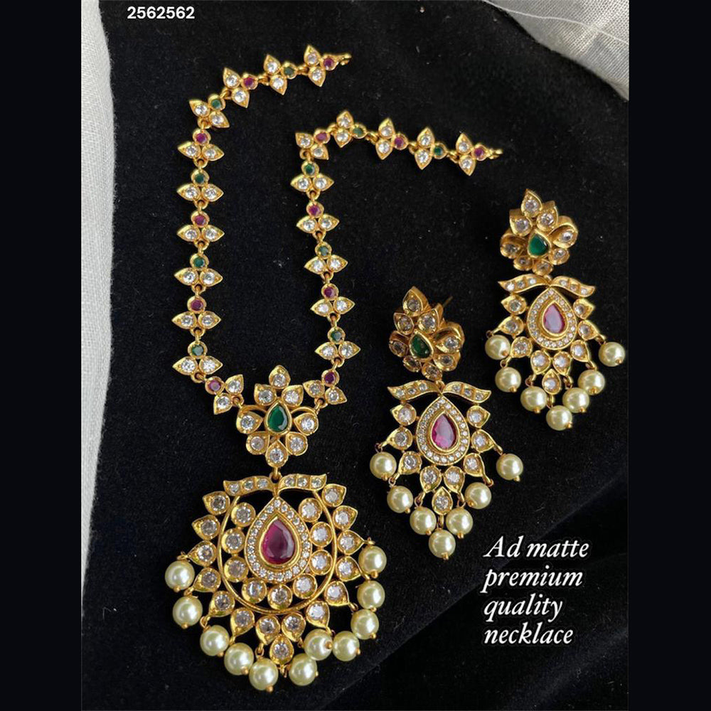FS Collection Gold Plated AD Stone Necklace Set