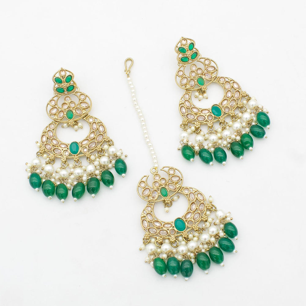 FS Collection Earrings & Maangtikka Set